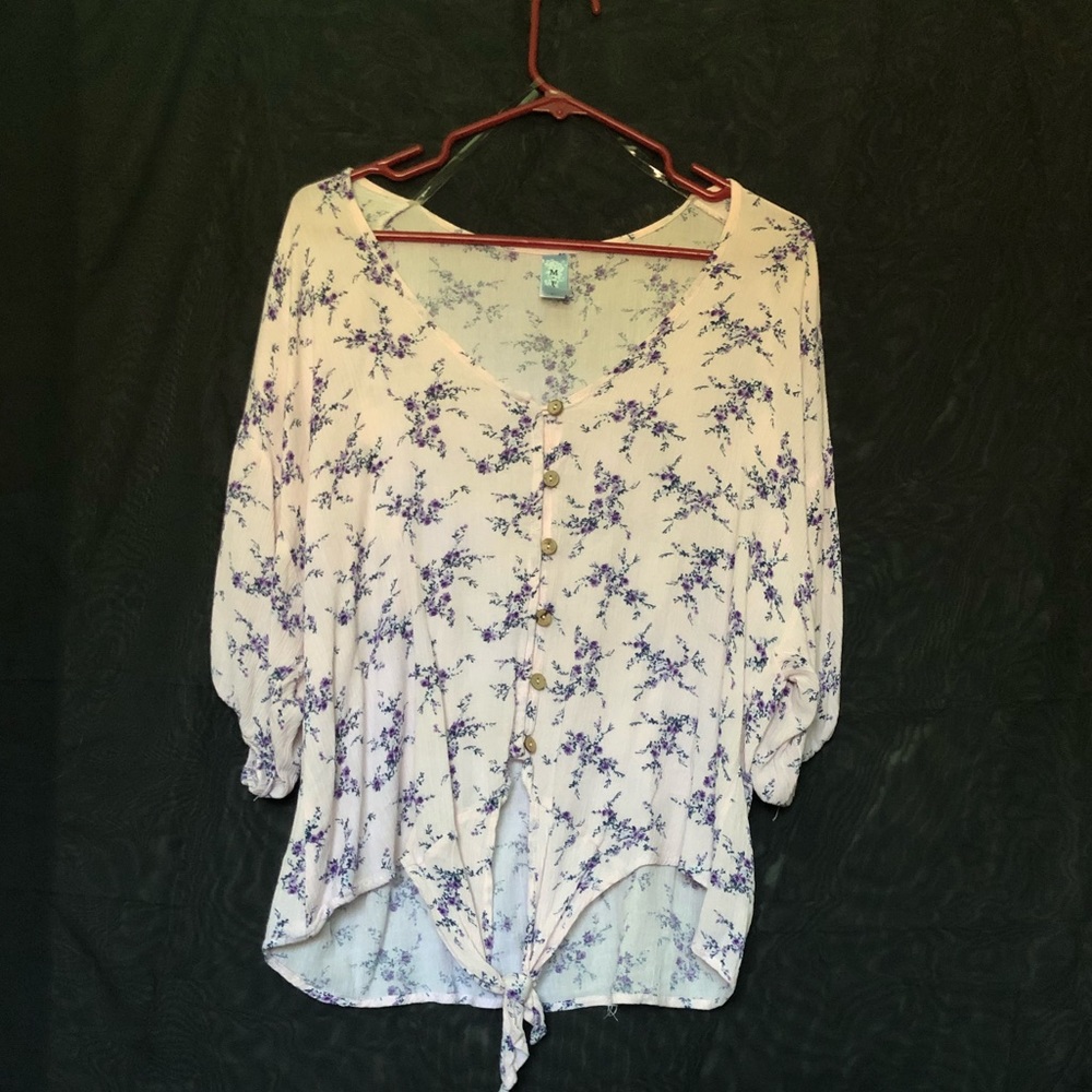 Float pink crop top